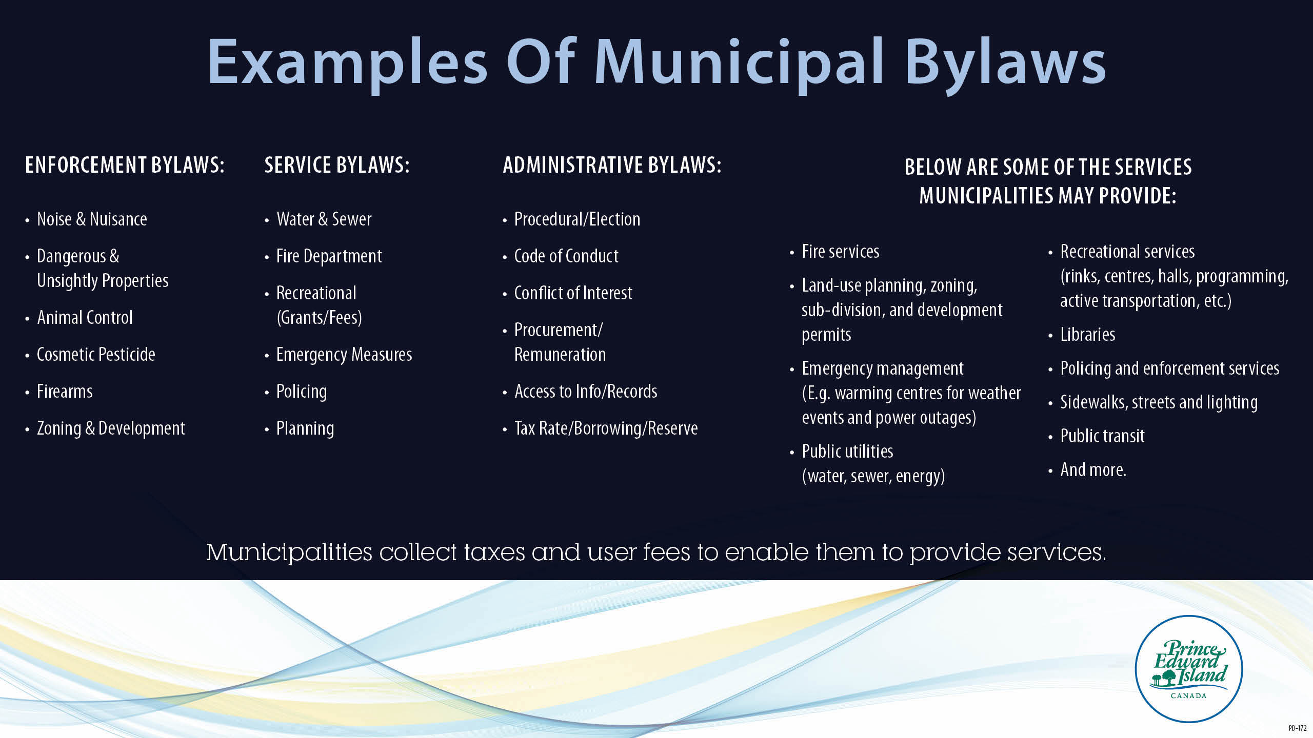 Bylaws and Services of Municipalities on PEI