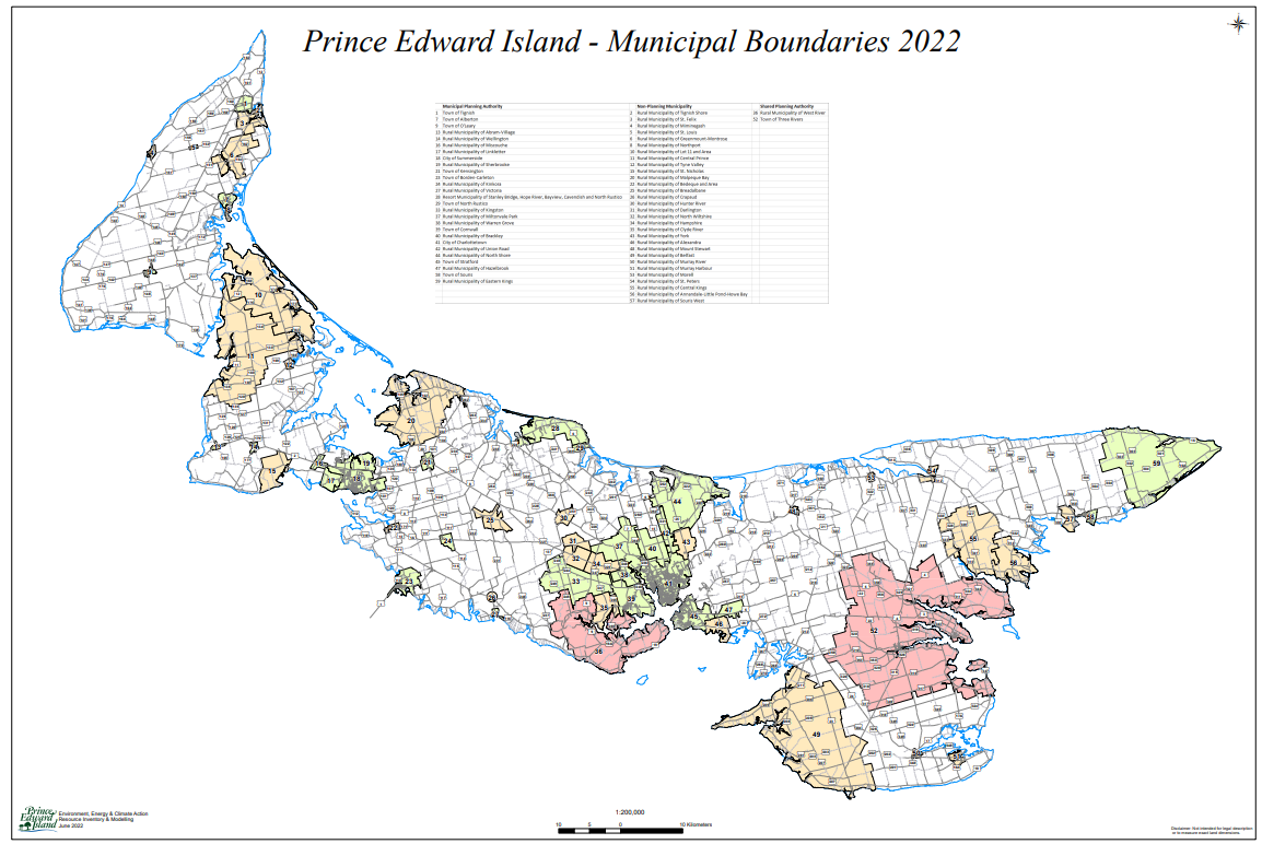 PEI Municipal Boundaries Map