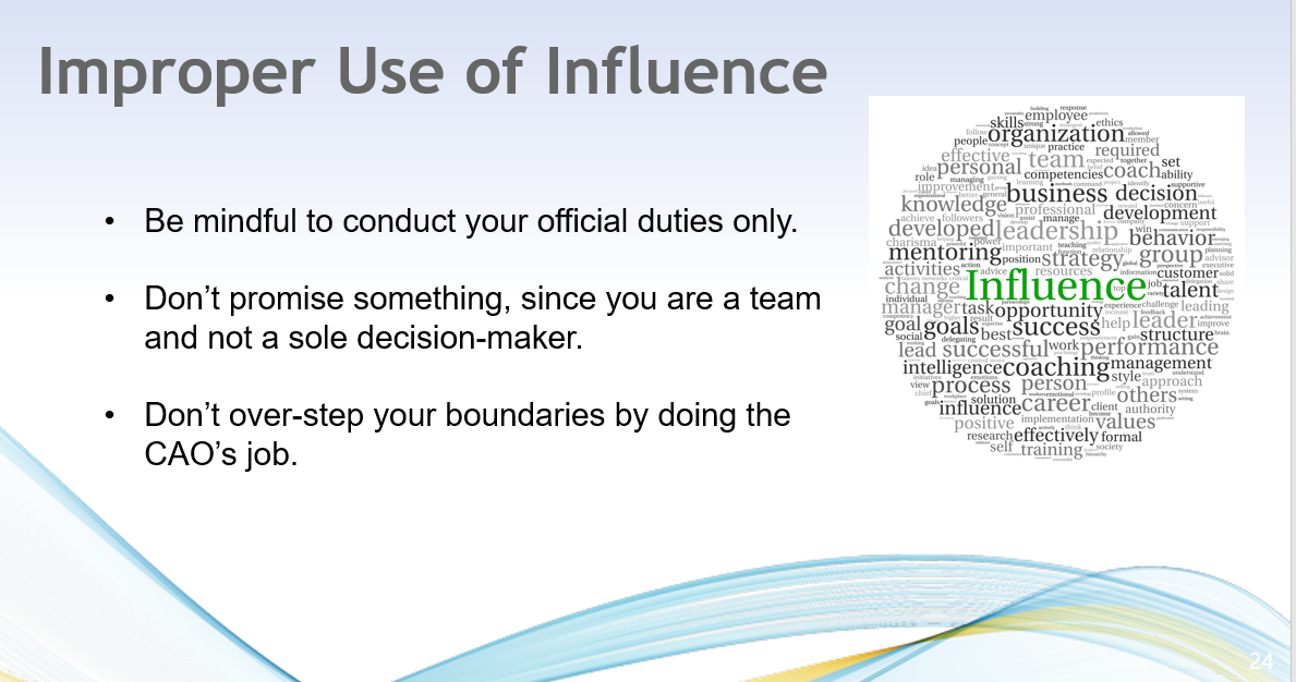 Don't use influence